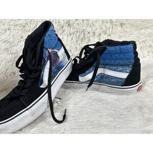 Vans Sk8-Hi Shoes Mens Size 6.5 Black Blue Shark Week Discovery High Top Skate